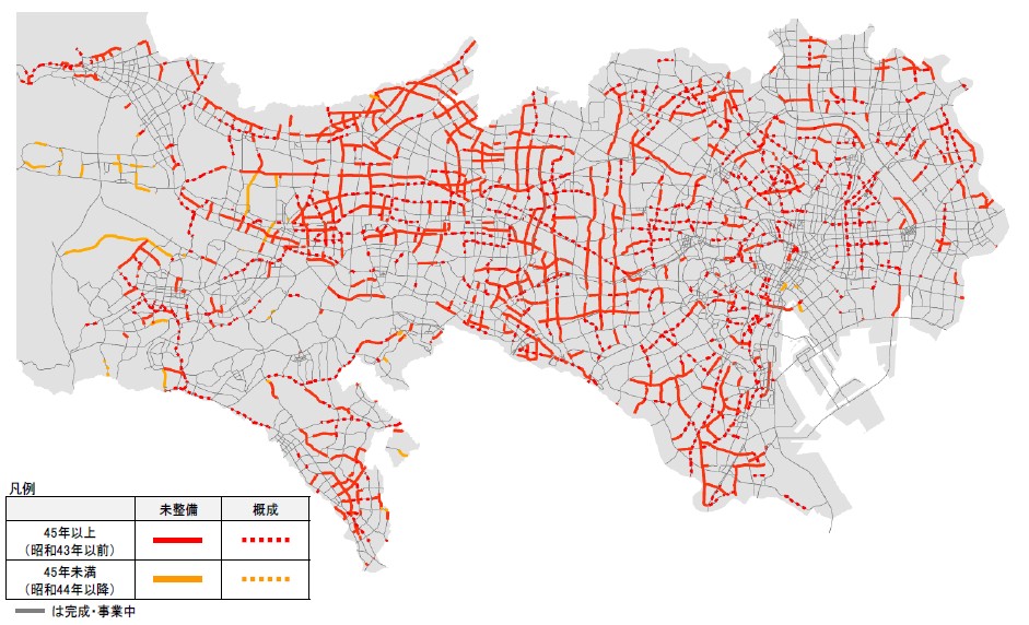 都市計画（当初）決定後の経過年数